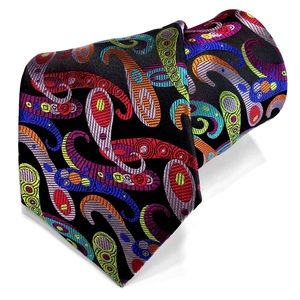 Black Paisley Lawrence Ivey Multi-color Silk Tie